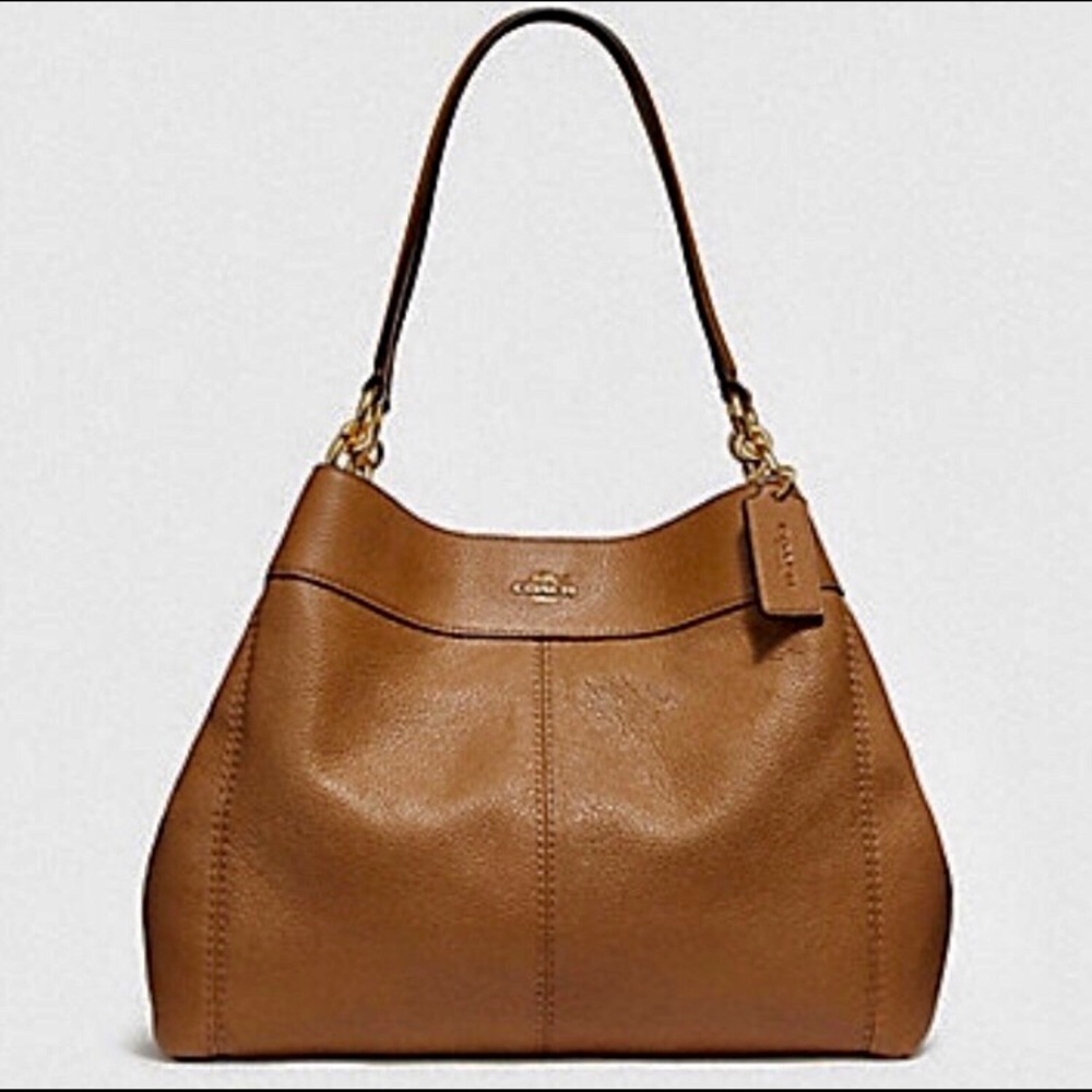 COACH Large Lexy Shoulder Bag Brown Leather